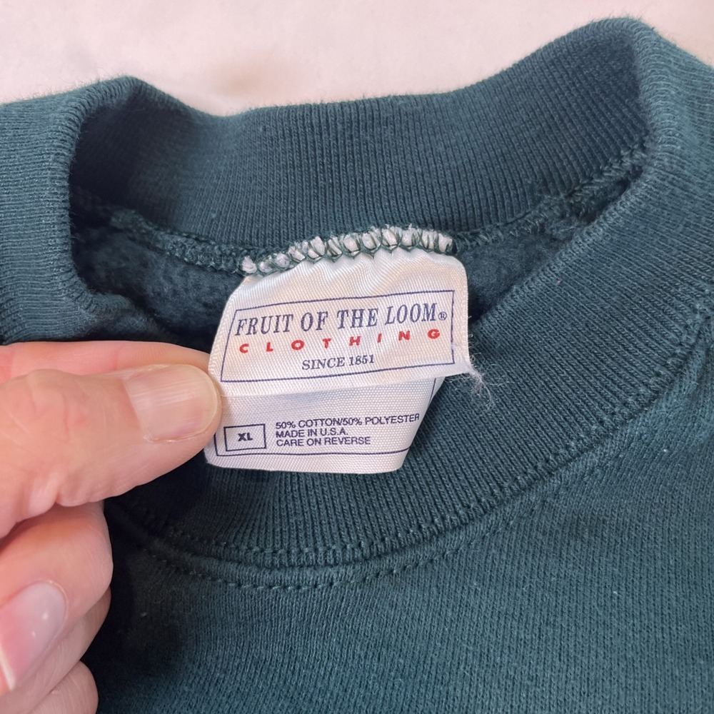 Vintage Hanes Christmas Sweatshirt Grandma Grandpa Graphic Crewneck XL Green - Picture 3 of 10